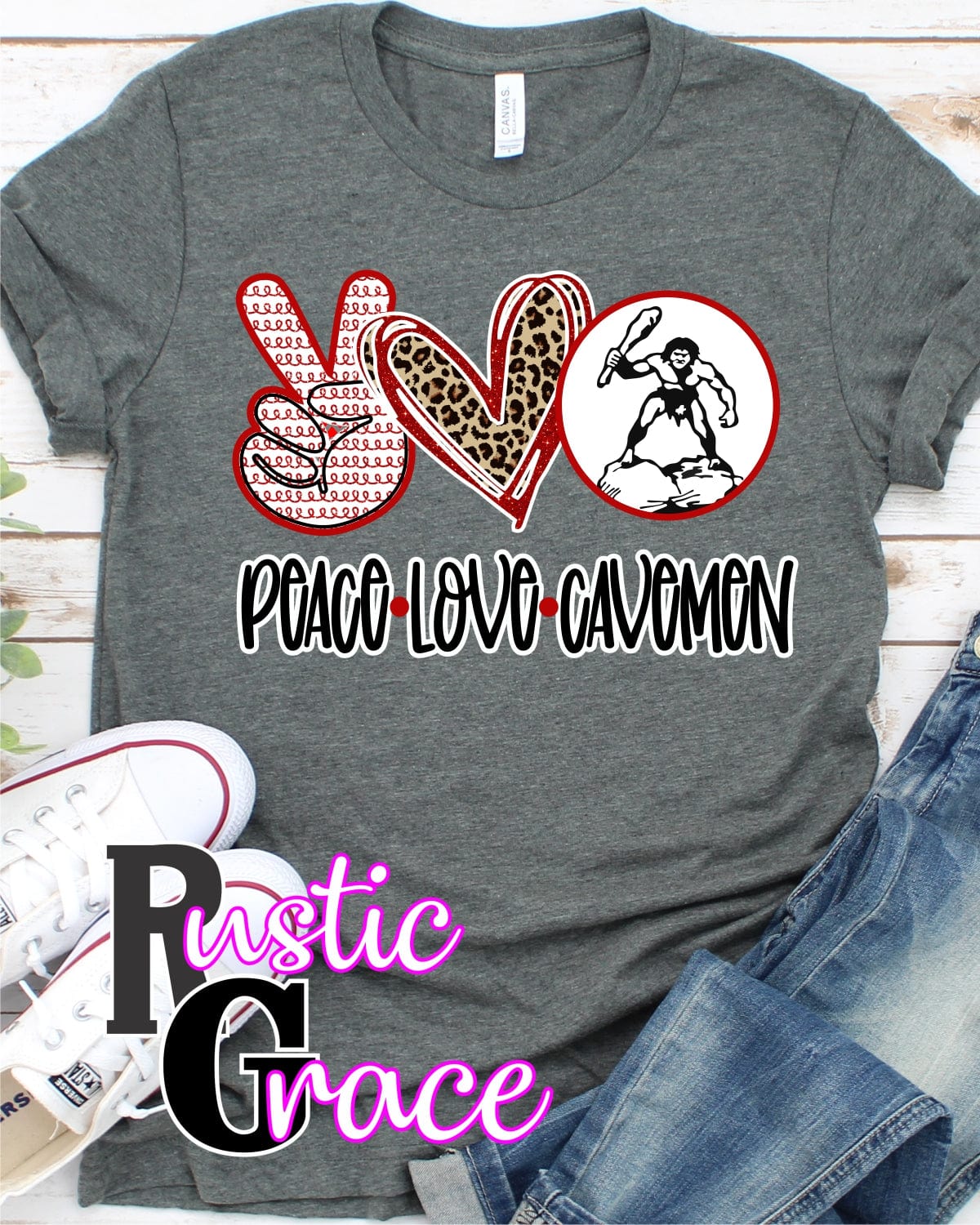 Rustic Grace Boutique Transfers Peace Love Cavemen Transfer heat transfers vinyl transfers iron on transfers screenprint transfer sublimation transfer dtf transfers digital laser transfers white toner transfers heat press transfers