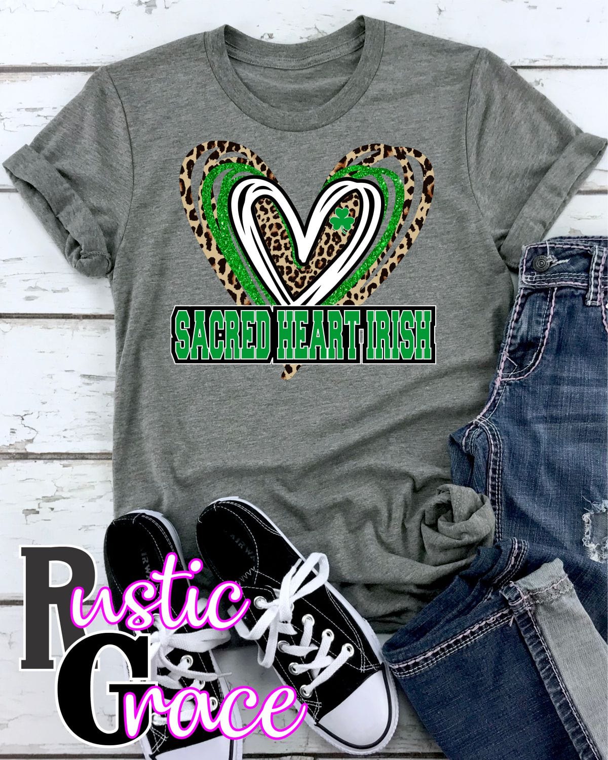 Rustic Grace Boutique Transfers Sacred Heart Triple Heart Transfer heat transfers vinyl transfers iron on transfers screenprint transfer sublimation transfer dtf transfers digital laser transfers white toner transfers heat press transfers