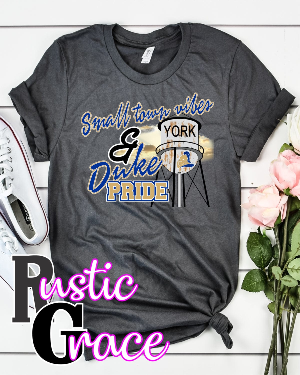 Rustic Grace Boutique Transfers Small Town Vibes & Duke Pride Transfer heat transfers vinyl transfers iron on transfers screenprint transfer sublimation transfer dtf transfers digital laser transfers white toner transfers heat press transfers