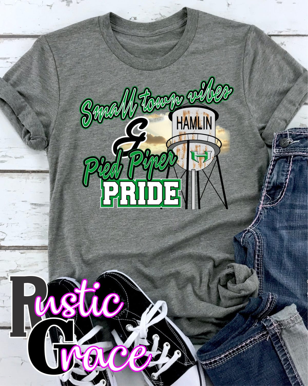 Rustic Grace Boutique Transfers Small Town Vibes & Hamlin Pied Piper Pride Transfer heat transfers vinyl transfers iron on transfers screenprint transfer sublimation transfer dtf transfers digital laser transfers white toner transfers heat press transfers