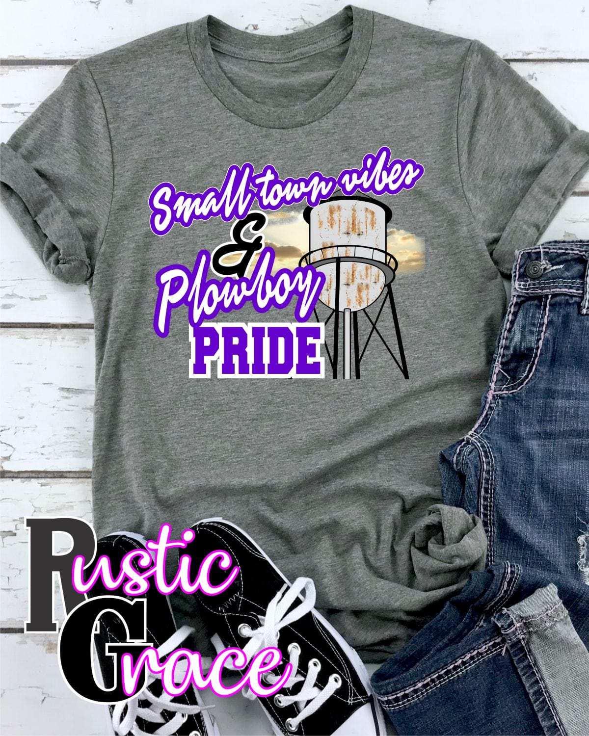 Rustic Grace Boutique Transfers Small Town Vibes & Plowboy Pride Transfer heat transfers vinyl transfers iron on transfers screenprint transfer sublimation transfer dtf transfers digital laser transfers white toner transfers heat press transfers