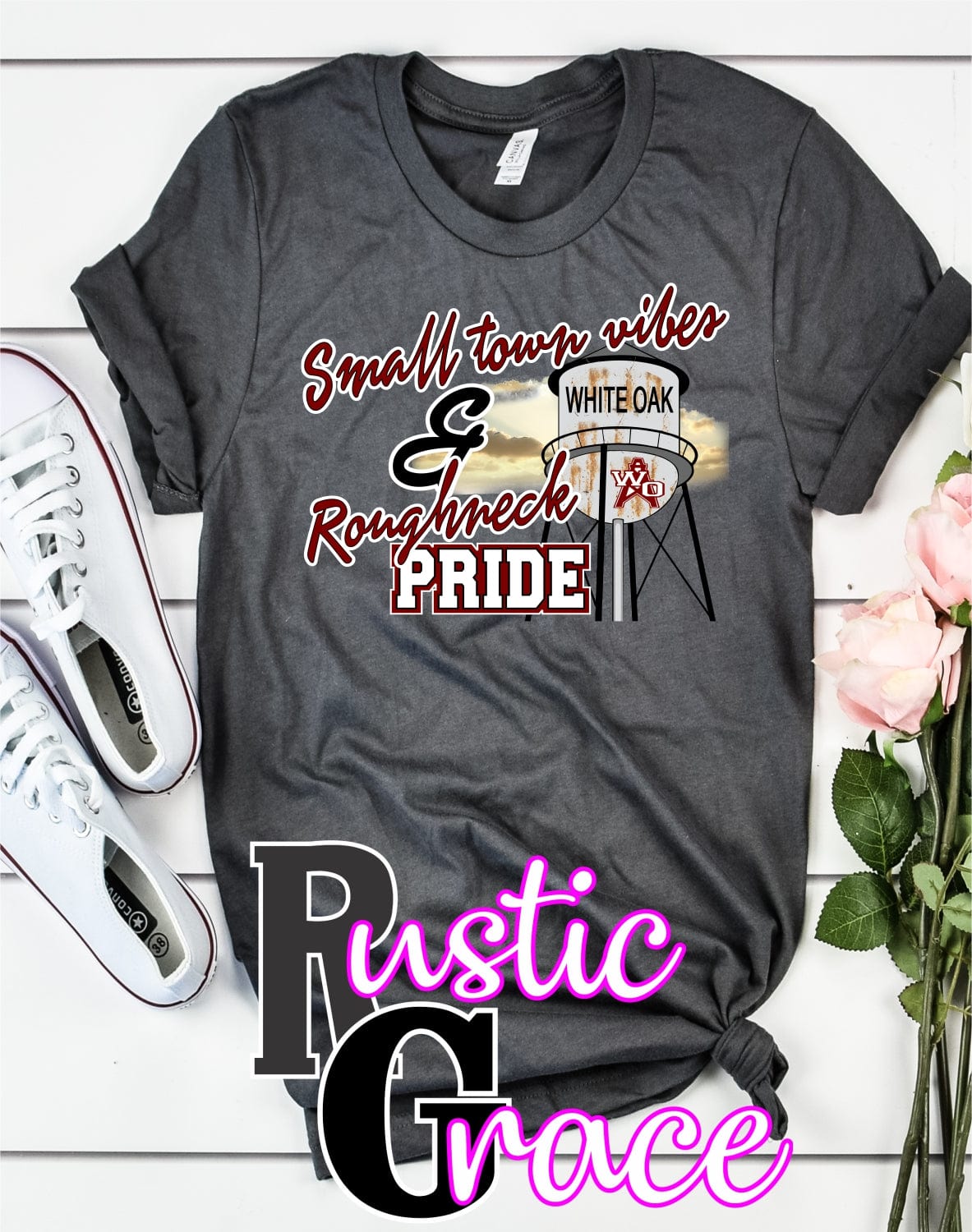 Rustic Grace Boutique Transfers Small Town Vibes & White Oak Roughneck Pride Transfer heat transfers vinyl transfers iron on transfers screenprint transfer sublimation transfer dtf transfers digital laser transfers white toner transfers heat press transfers