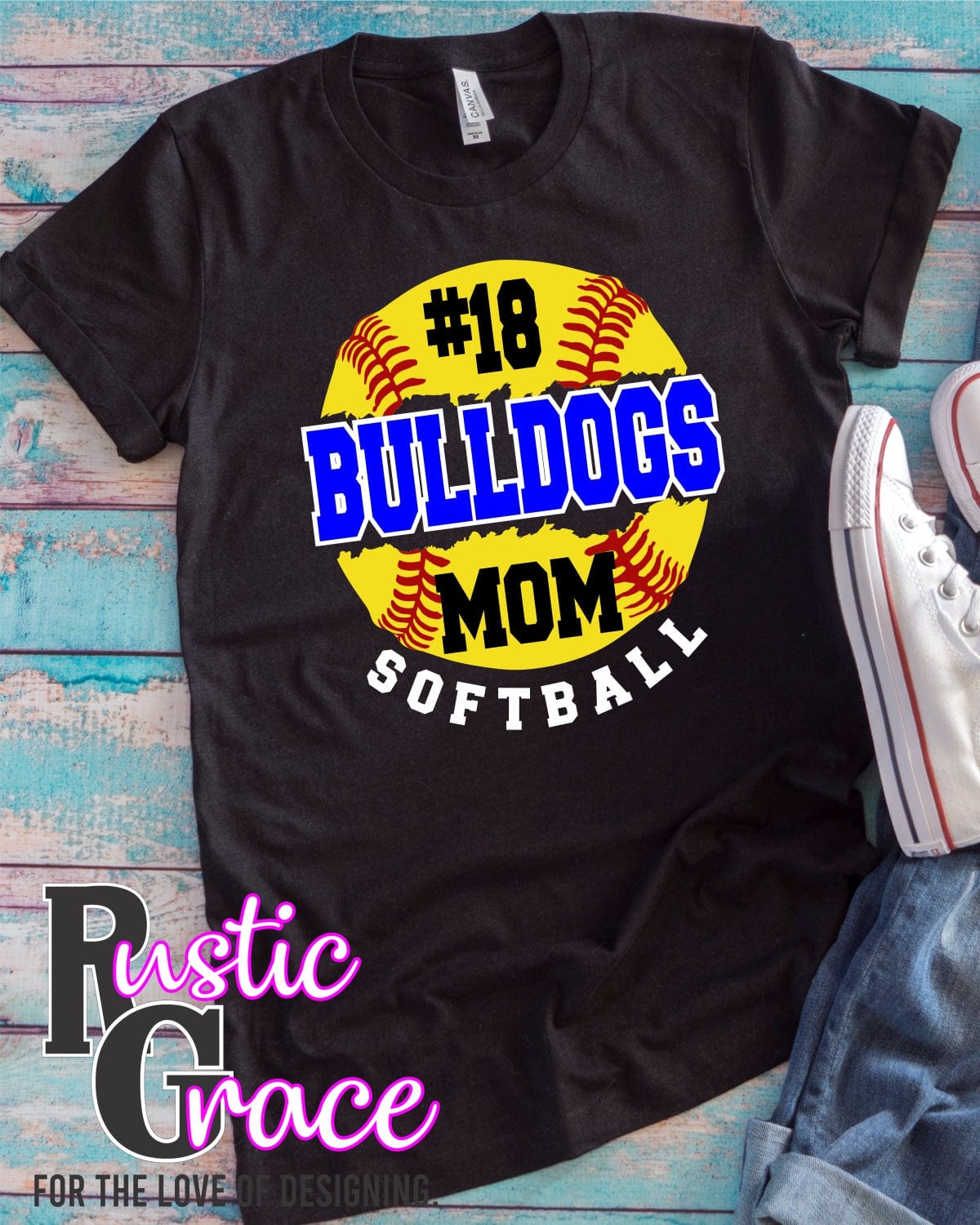 Rustic Grace Boutique Transfers Softball Mom Customized Transfer heat transfers vinyl transfers iron on transfers screenprint transfer sublimation transfer dtf transfers digital laser transfers white toner transfers heat press transfers