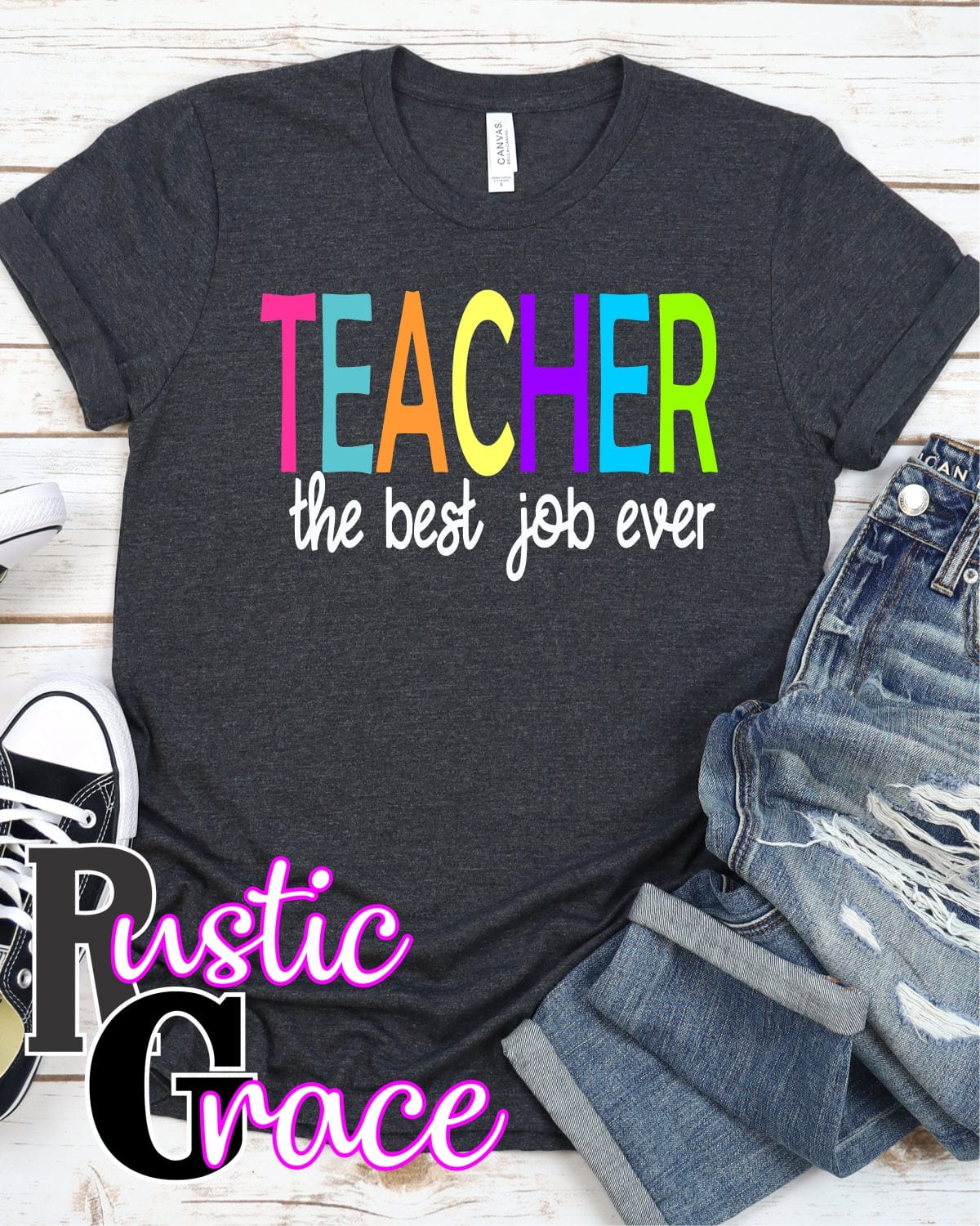 Rustic Grace Boutique Transfers Teacher the Best Job Ever Transfer heat transfers vinyl transfers iron on transfers screenprint transfer sublimation transfer dtf transfers digital laser transfers white toner transfers heat press transfers