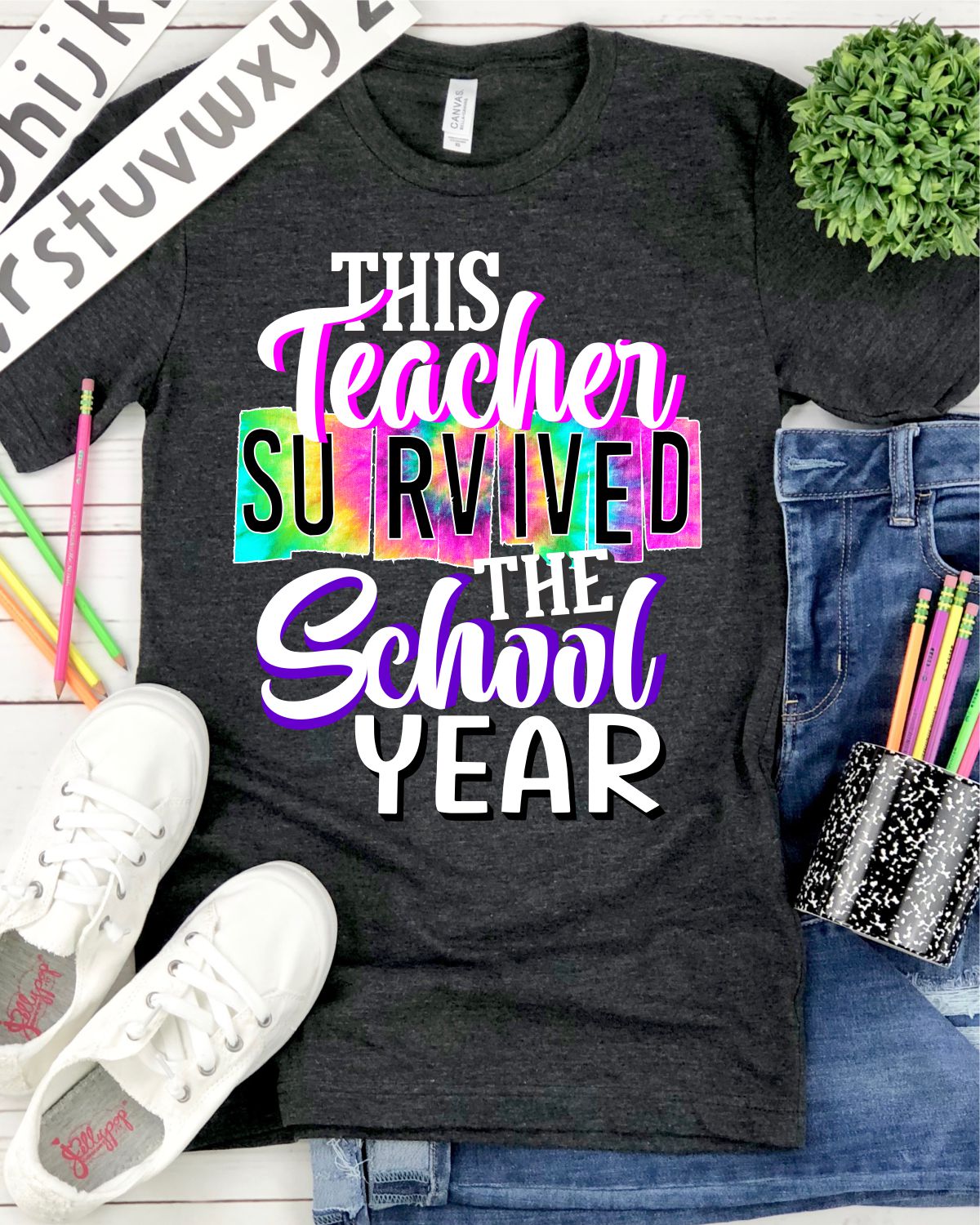 Rustic Grace Boutique Transfers This Teacher Survived the School Year Transfer heat transfers vinyl transfers iron on transfers screenprint transfer sublimation transfer dtf transfers digital laser transfers white toner transfers heat press transfers