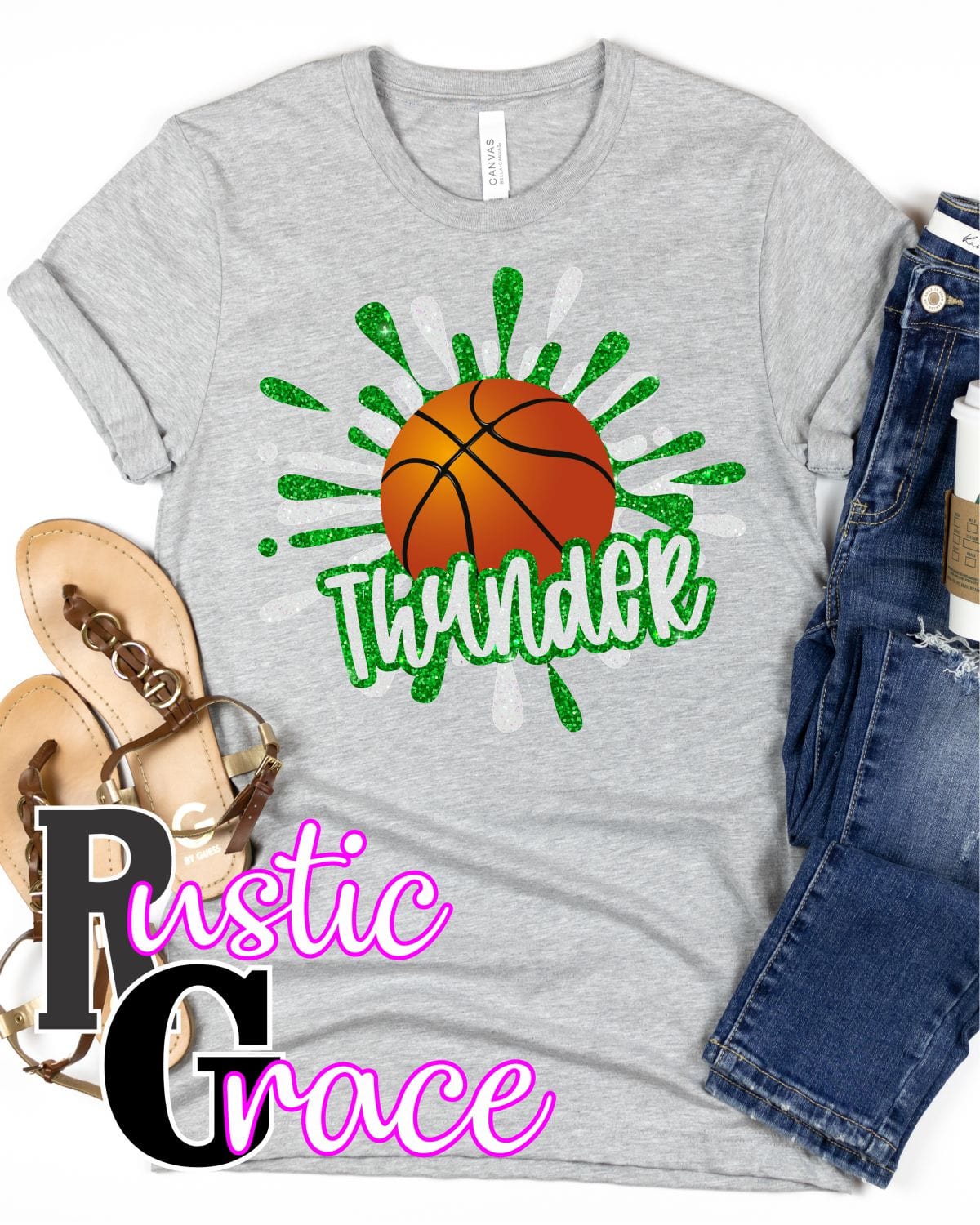 Rustic Grace Boutique Transfers Thunder Basketball Splatter Transfer heat transfers vinyl transfers iron on transfers screenprint transfer sublimation transfer dtf transfers digital laser transfers white toner transfers heat press transfers