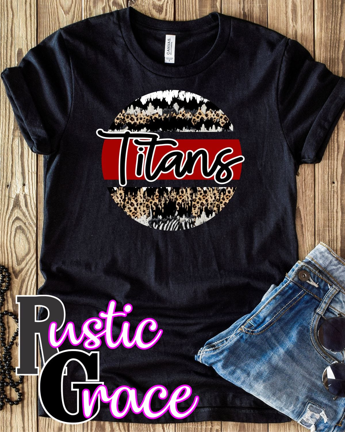 Rustic Grace Boutique Transfers Titans Leopard Grunge Circle Transfer heat transfers vinyl transfers iron on transfers screenprint transfer sublimation transfer dtf transfers digital laser transfers white toner transfers heat press transfers