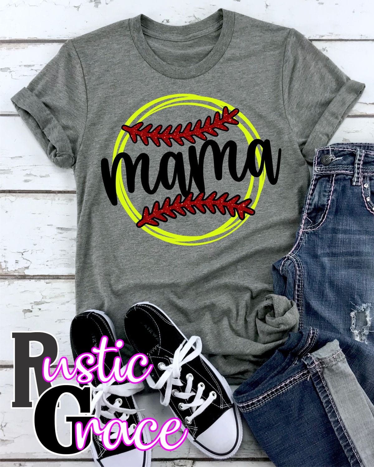 Rustic Grace Transfers Softball Mama Circle Transfer heat transfers vinyl transfers iron on transfers screenprint transfer sublimation transfer dtf transfers digital laser transfers white toner transfers heat press transfers