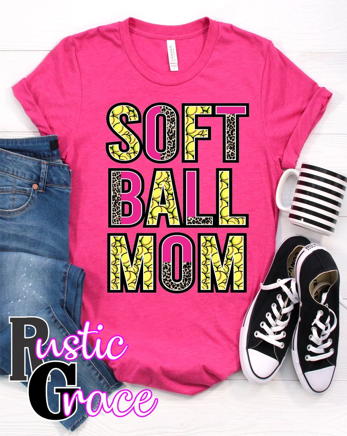 Rustic Grace Transfers Softball Mom Split Lettering Transfer heat transfers vinyl transfers iron on transfers screenprint transfer sublimation transfer dtf transfers digital laser transfers white toner transfers heat press transfers