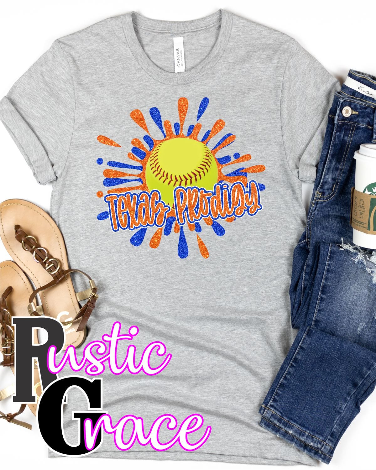 Rustic Grace Transfers Texas Prodigy Softball Splatter Transfer heat transfers vinyl transfers iron on transfers screenprint transfer sublimation transfer dtf transfers digital laser transfers white toner transfers heat press transfers