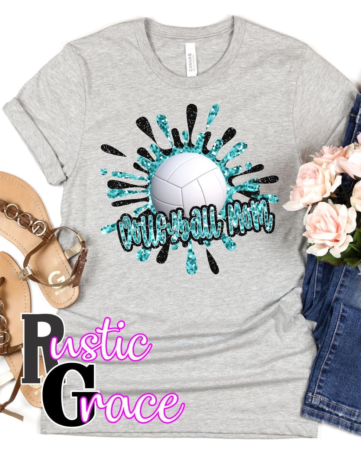 Rustic Grace Transfers Volleyball Mom Splatter Transfer heat transfers vinyl transfers iron on transfers screenprint transfer sublimation transfer dtf transfers digital laser transfers white toner transfers heat press transfers