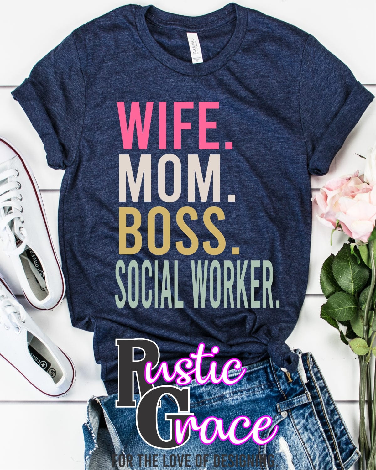 Rustic Grace Transfers Wife Mom Boss Social Worker Transfer heat transfers vinyl transfers iron on transfers screenprint transfer sublimation transfer dtf transfers digital laser transfers white toner transfers heat press transfers