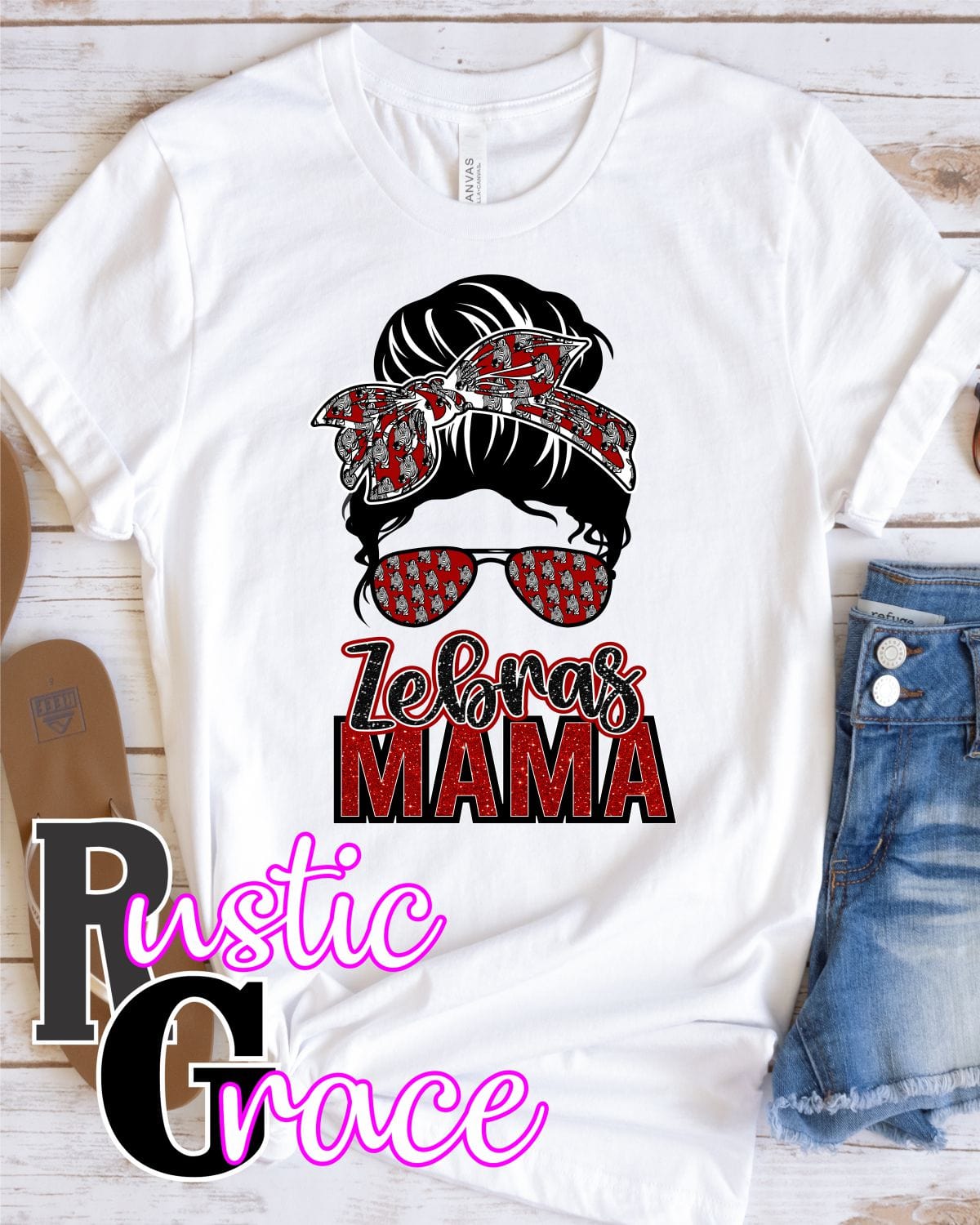 Rustic Grace Transfers Zebras Mama Messy Bun Transfer heat transfers vinyl transfers iron on transfers screenprint transfer sublimation transfer dtf transfers digital laser transfers white toner transfers heat press transfers