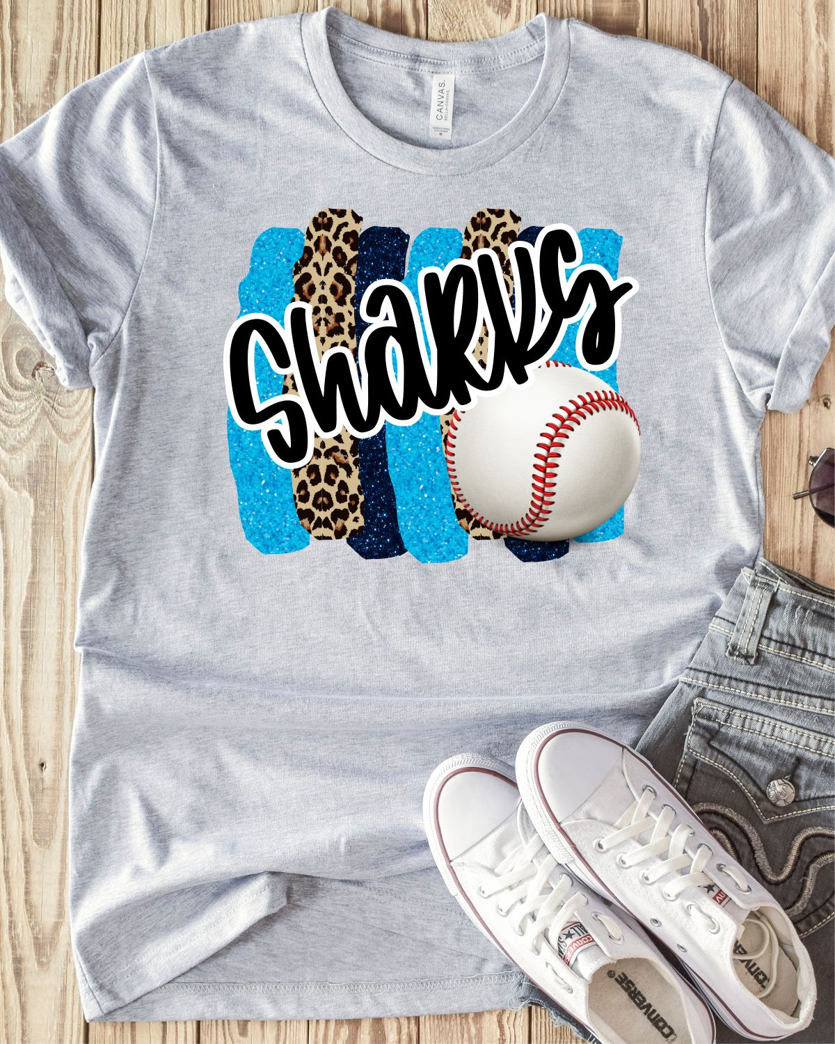 Sharks Baseball Swash Transfer