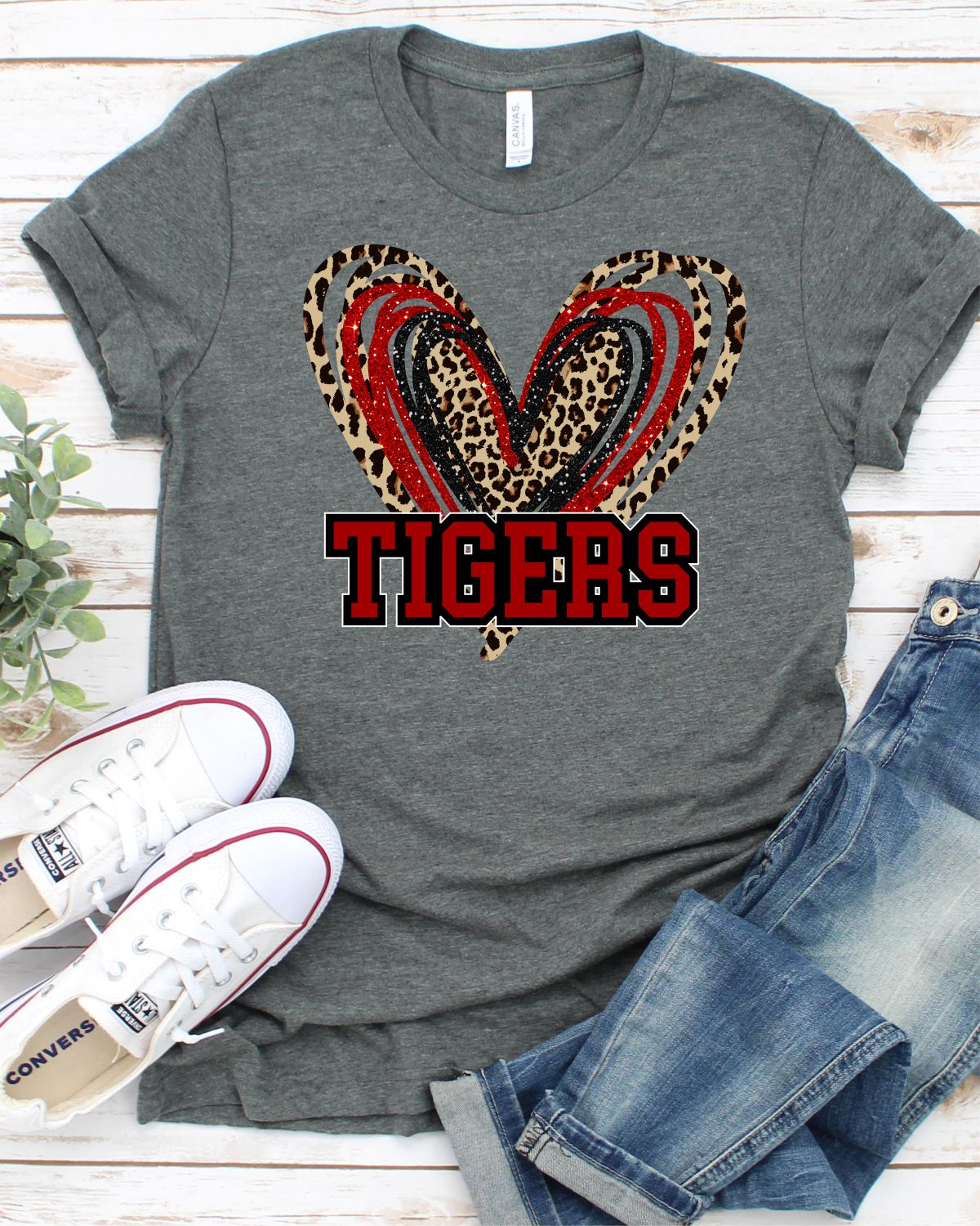 Tigers Triple Heart DTF Transfer