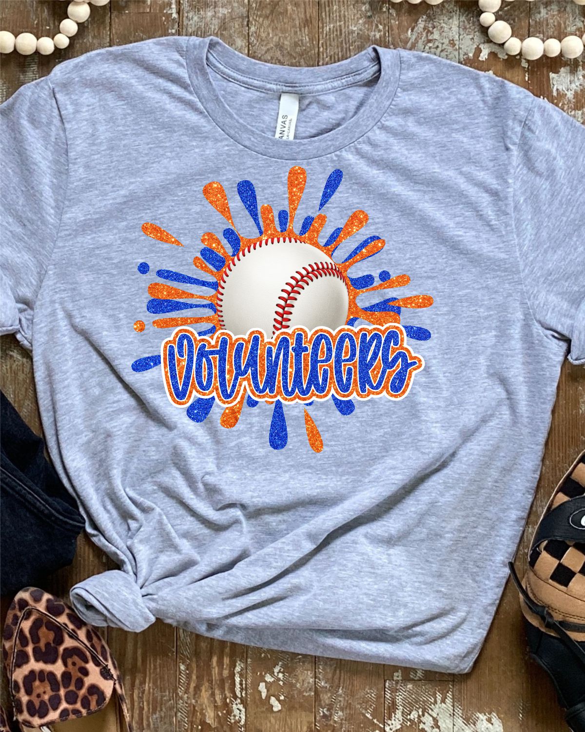 Volunteers Baseball Splatter Transfer