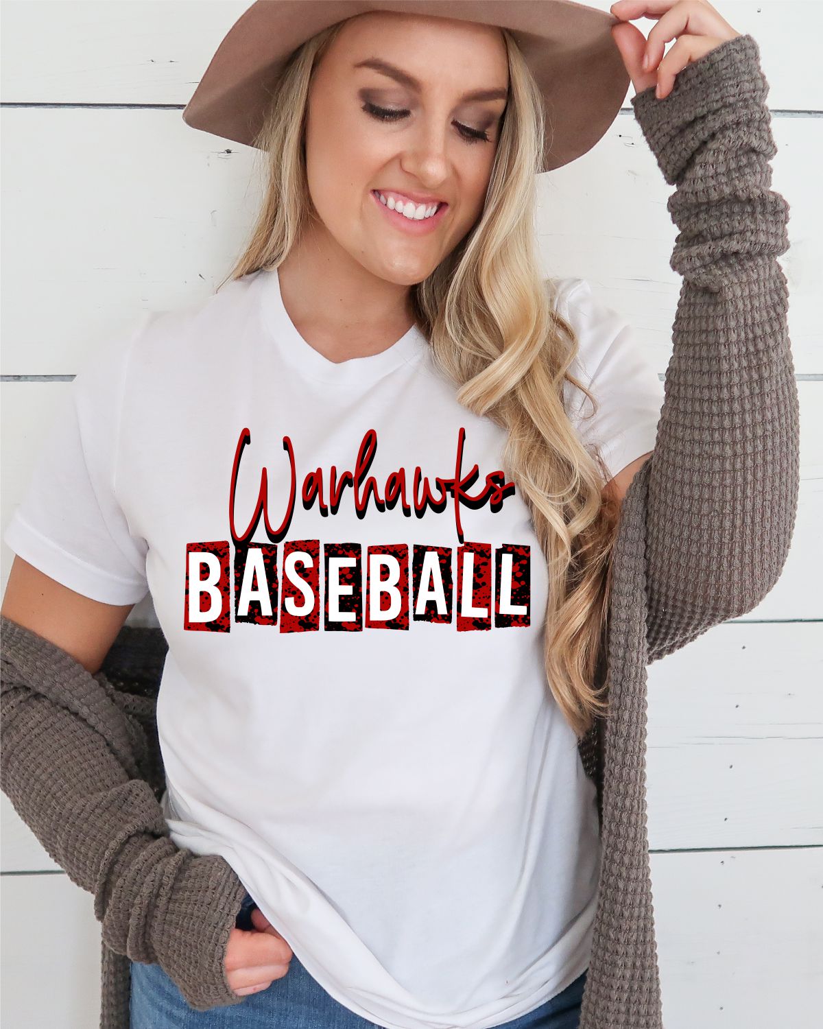 Warhawks Baseball Grunge Lettering Transfer