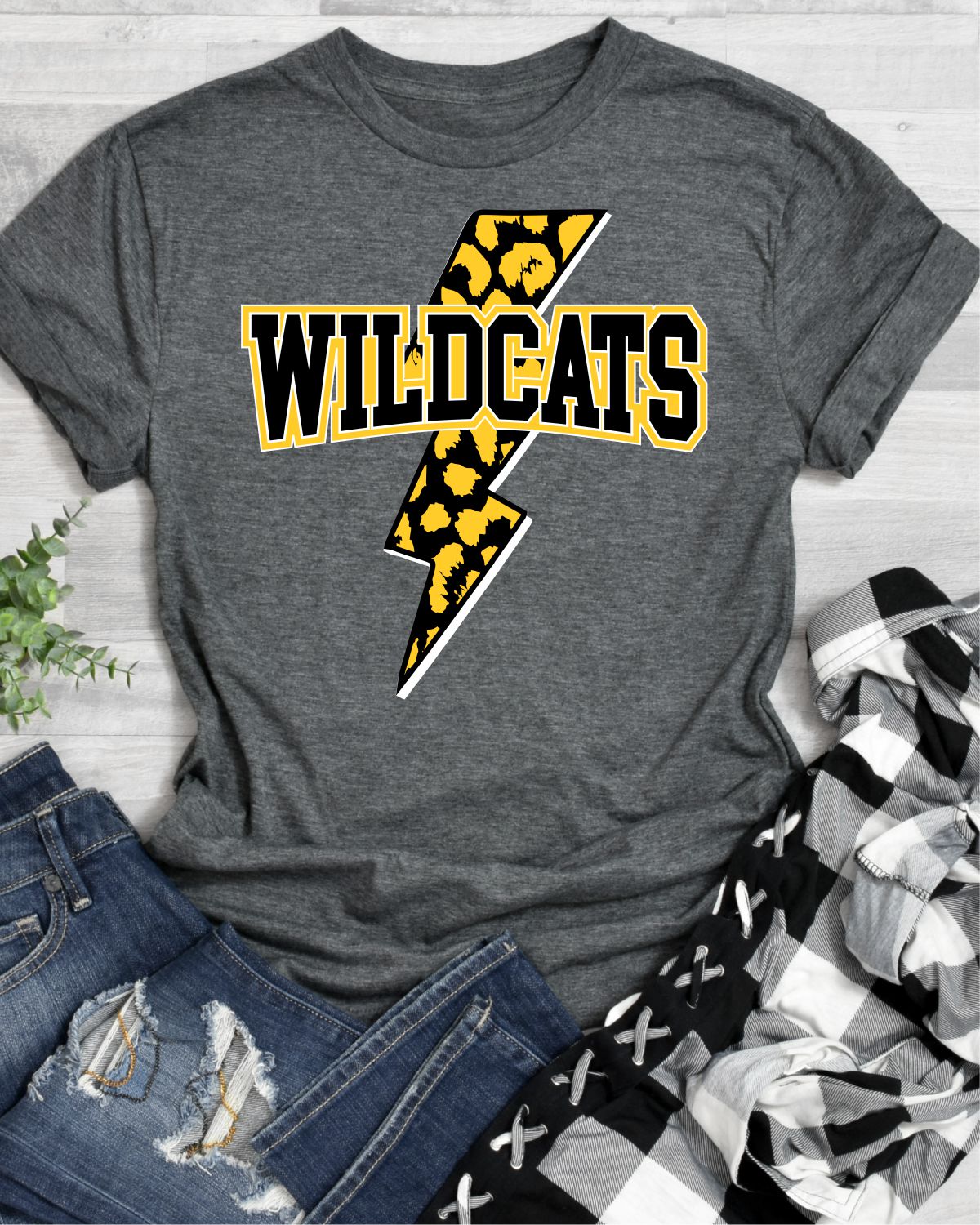 Wildcats Bolt Leopard Print DTF Transfer